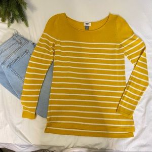 Old Navy Striped Yellow Sweater